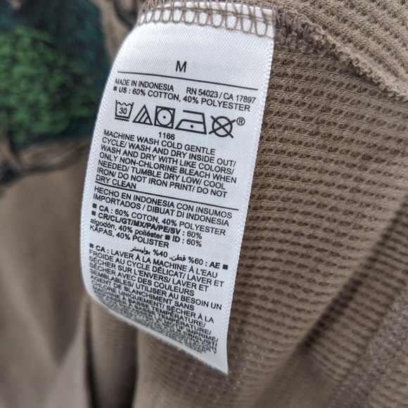 Old Navy Waffle Knit T-shirt Mens Medium Brown - Picture 6 of 9